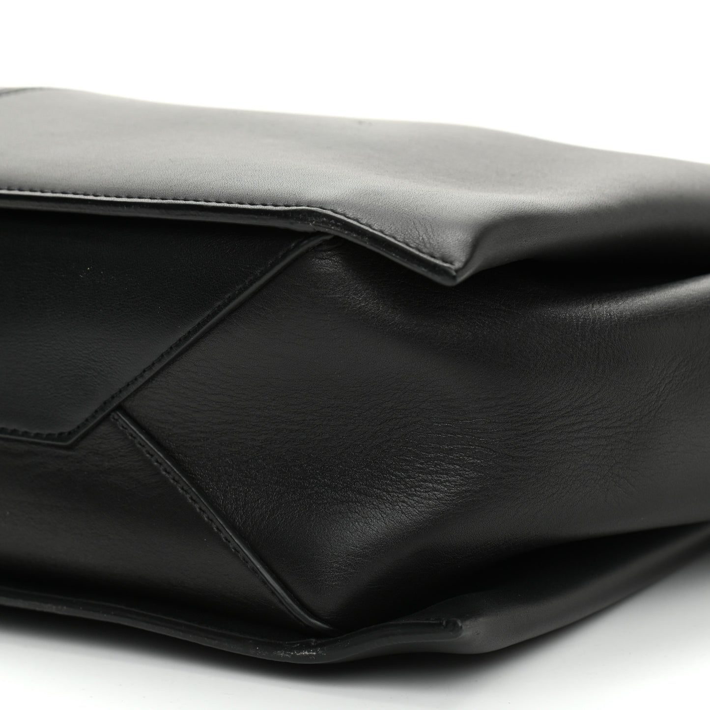 Smooth Calfskin Small Tri-Fold Shoulder Bag Black