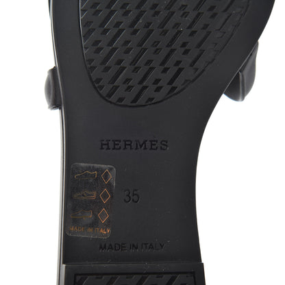 Hermes Rubber Aloha Sandals 35 Black 9 of 11