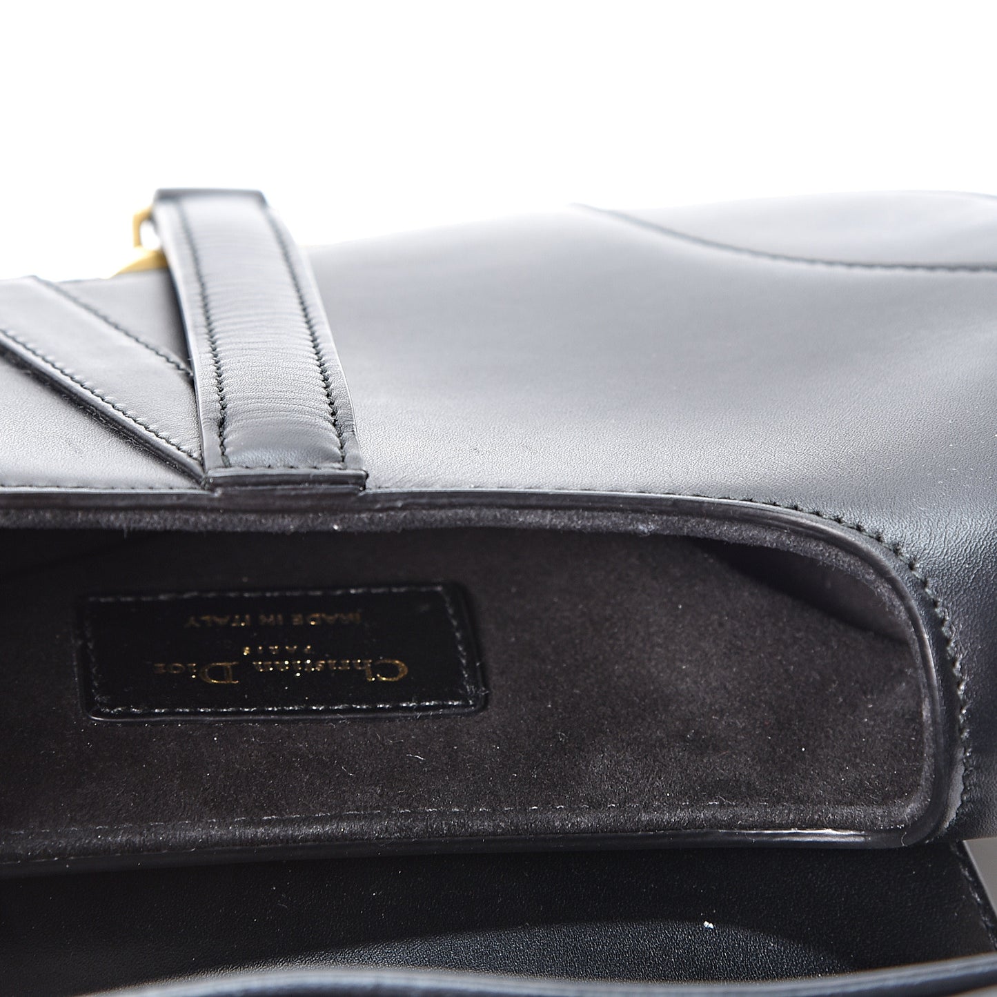 Calfskin Mini Saddle Bag Black