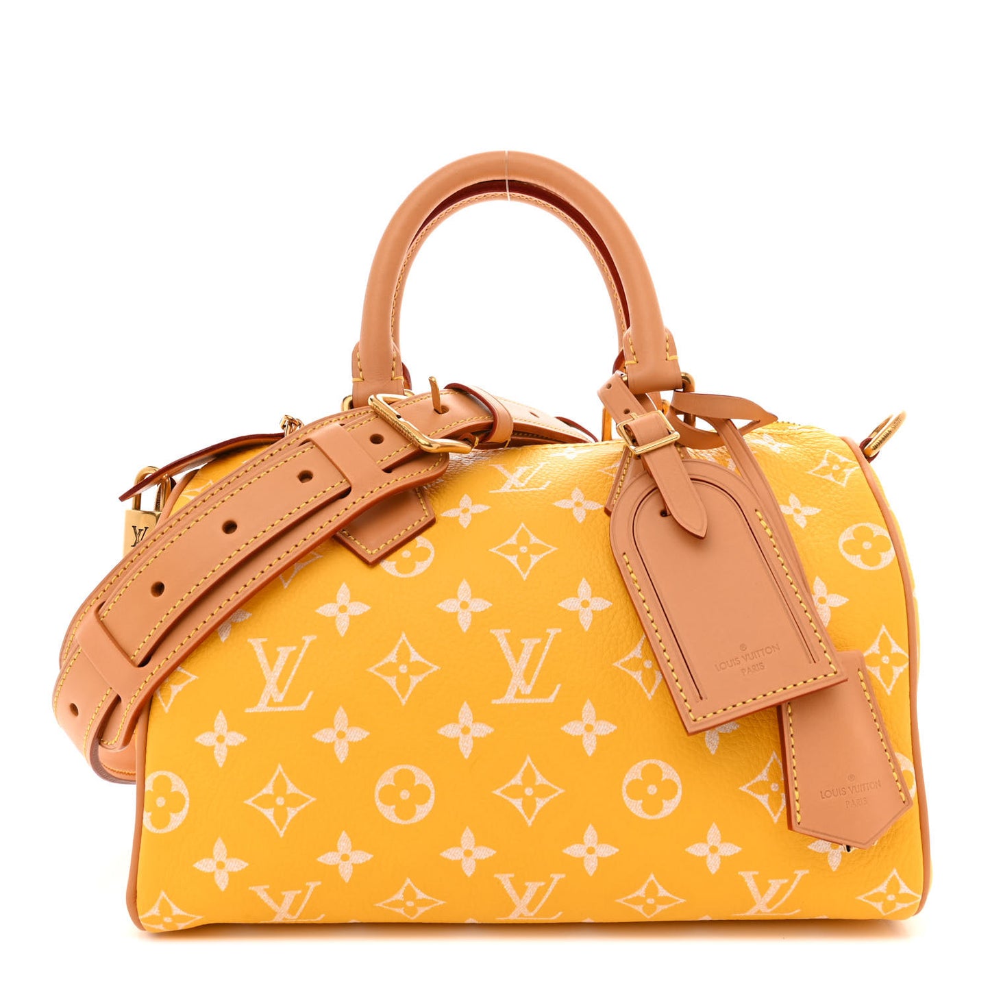 Calfskin Monogram Speedy P9 Bandouliere 25 Jaune Mat