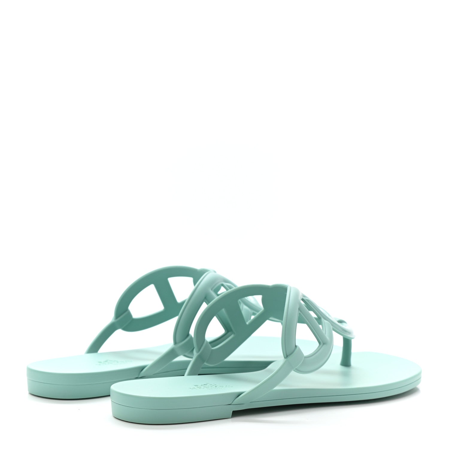 Hermes Rubber Womens Egerie Sandals 38 Vert Embrun 4 of 7