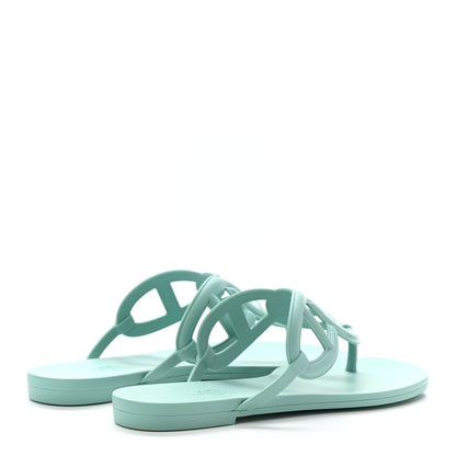Hermes Rubber Womens Egerie Sandals 38 Vert Embrun 4 of 7