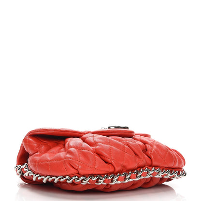 Chanel Washed Lambskin Mini Chain Around Messenger Red 4 of 10