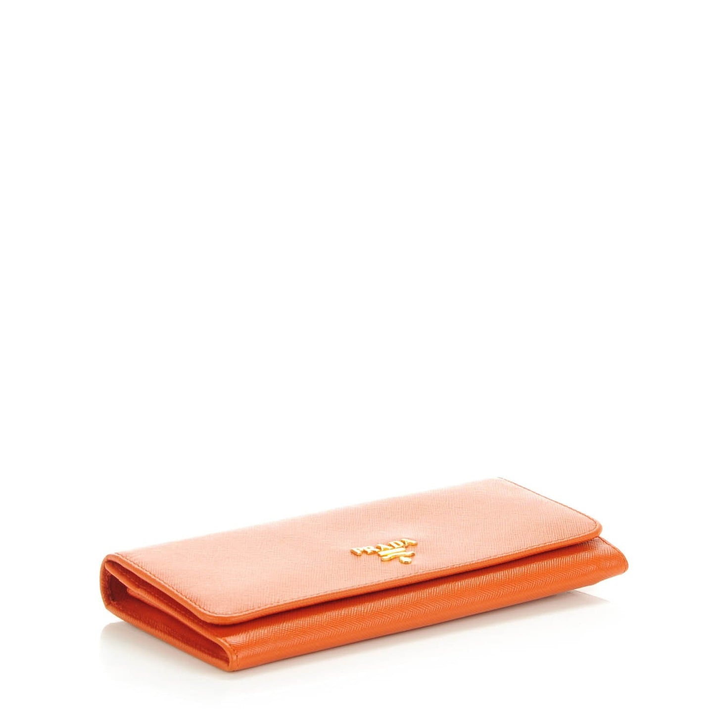 Saffiano Metal Continental Flap Wallet Papaya