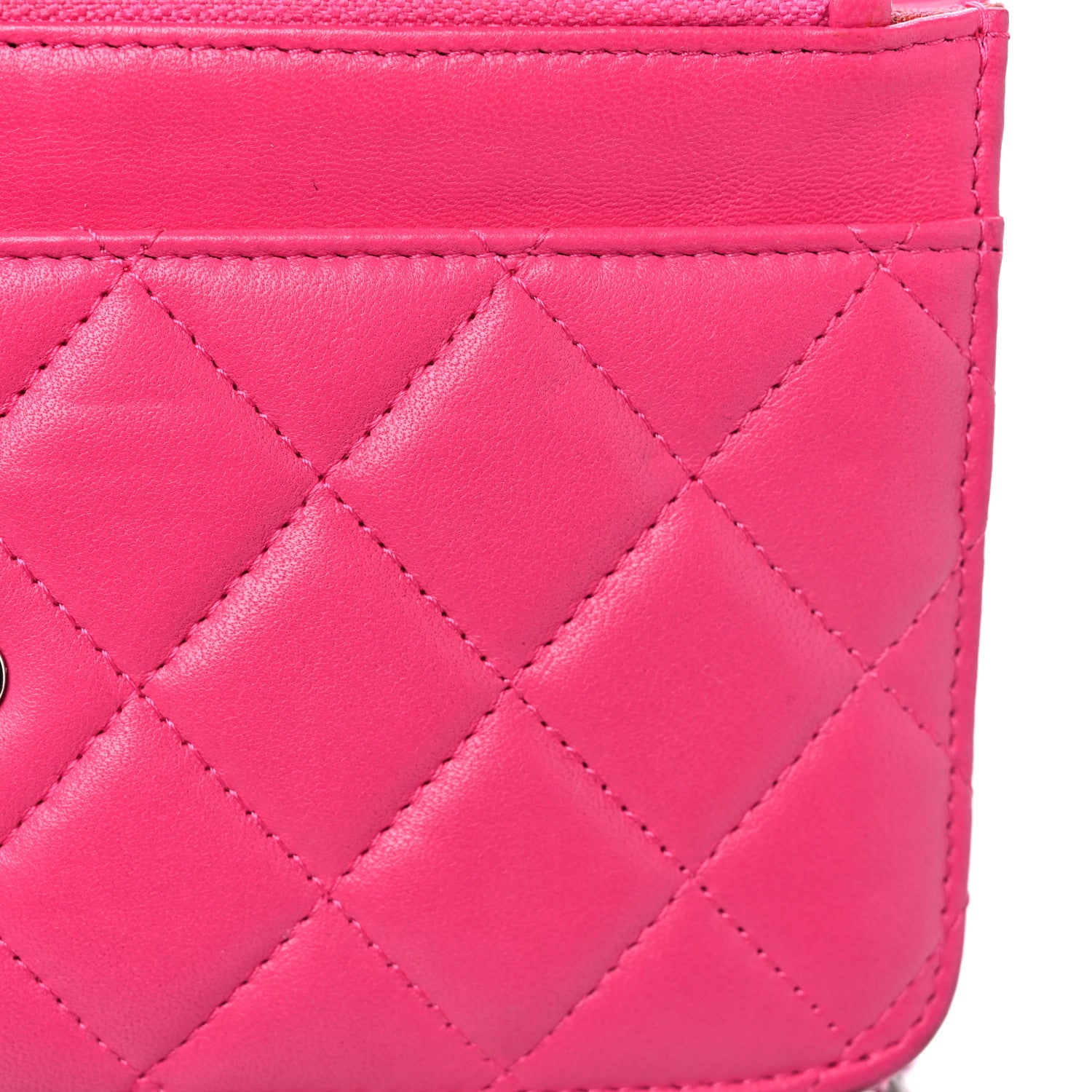 Chanel Lambskin Quilted Wallet on Chain WOC Pink 16 of 21
