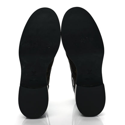 Louis Vuitton Calfskin Monogram Wonderland Flat Ranger Boots 39.5 Black 5 of 8