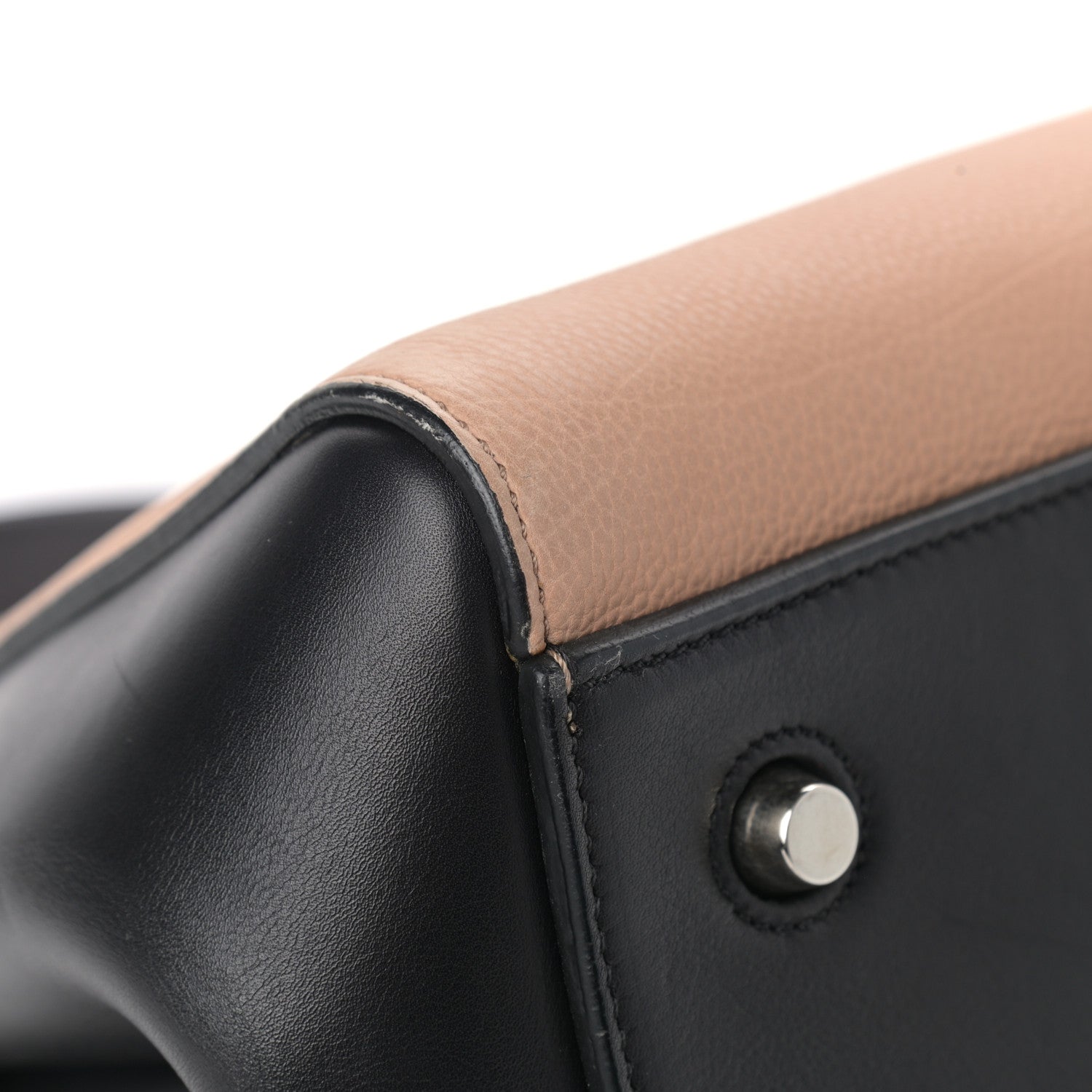Celine Smooth Calfskin Medium Bi-Color Edge Shoulder Bag Black Cream 7 of 12