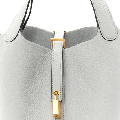 Hermes Taurillon Clemence Picotin Lock 22 MM Bleu Pale 8 of 11