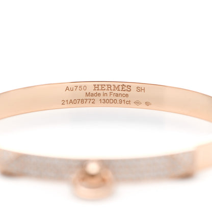 Hermes 18K Rose Gold Diamond PM Collier De Chien Pave Bracelet SH 4 of 5