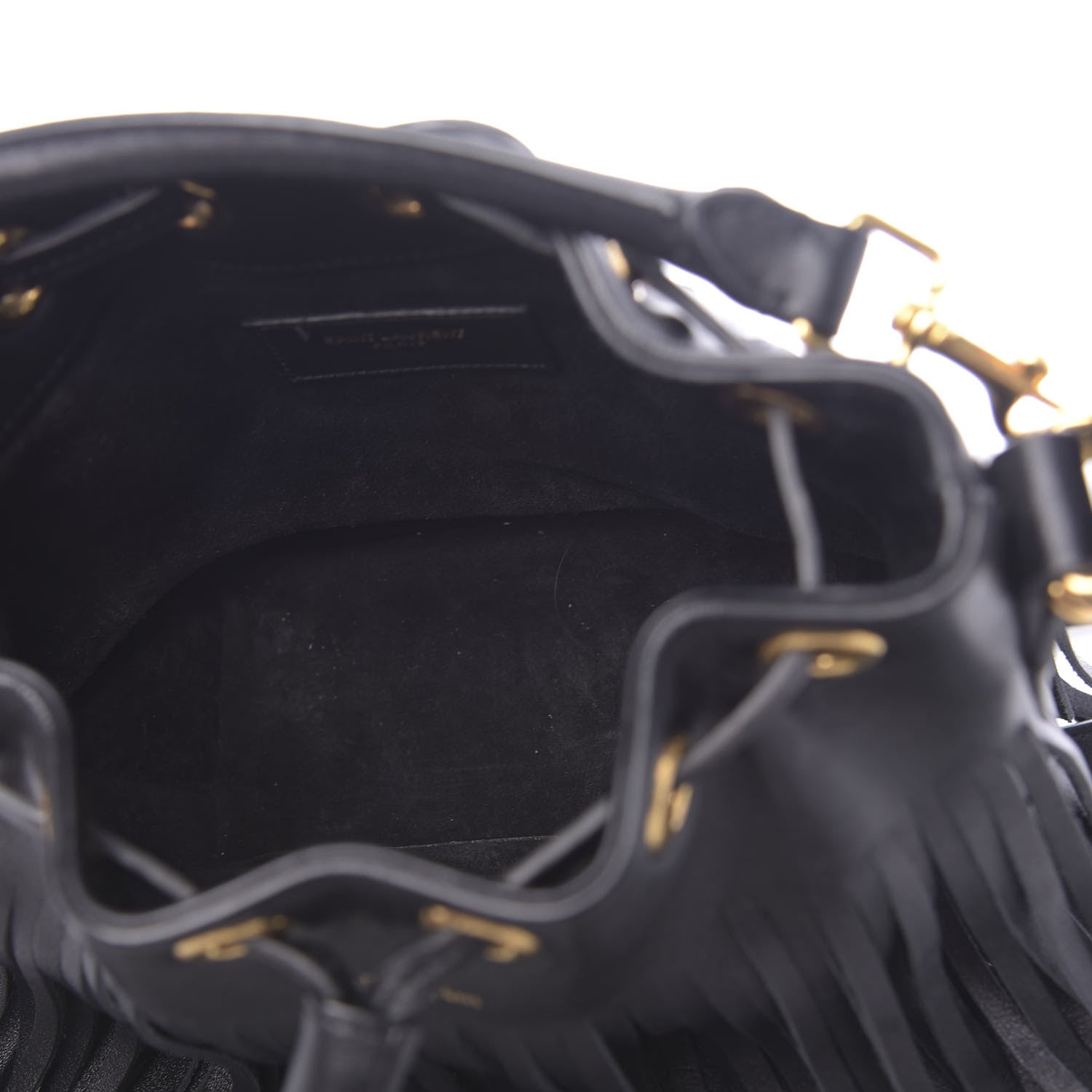 Saint Laurent Calfskin Small Emmanuelle Fringe Hobo Bag Black 5 of 9