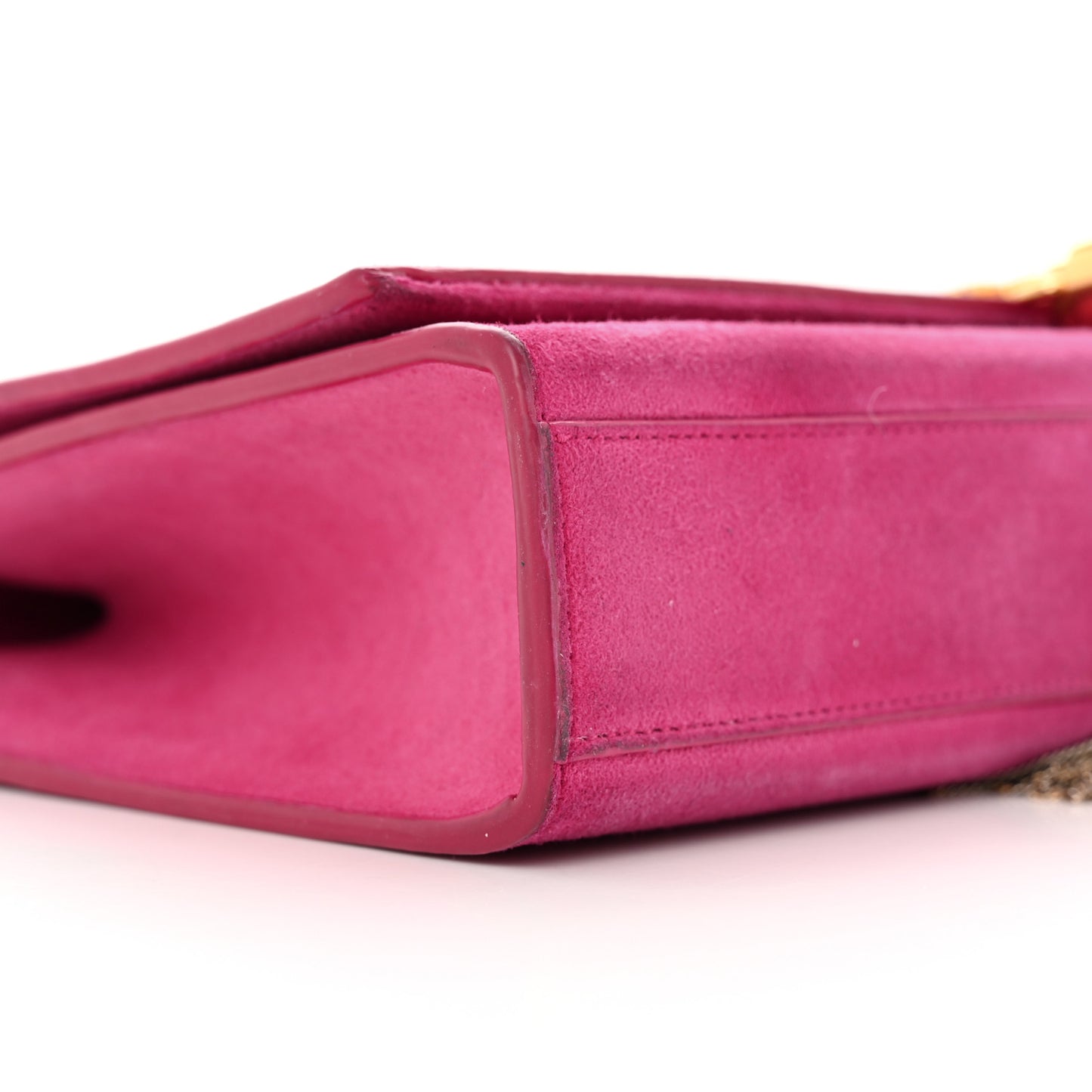 Suede Medium Monogram Kate Tassel Shoulder Bag Lipstick Fuchsia