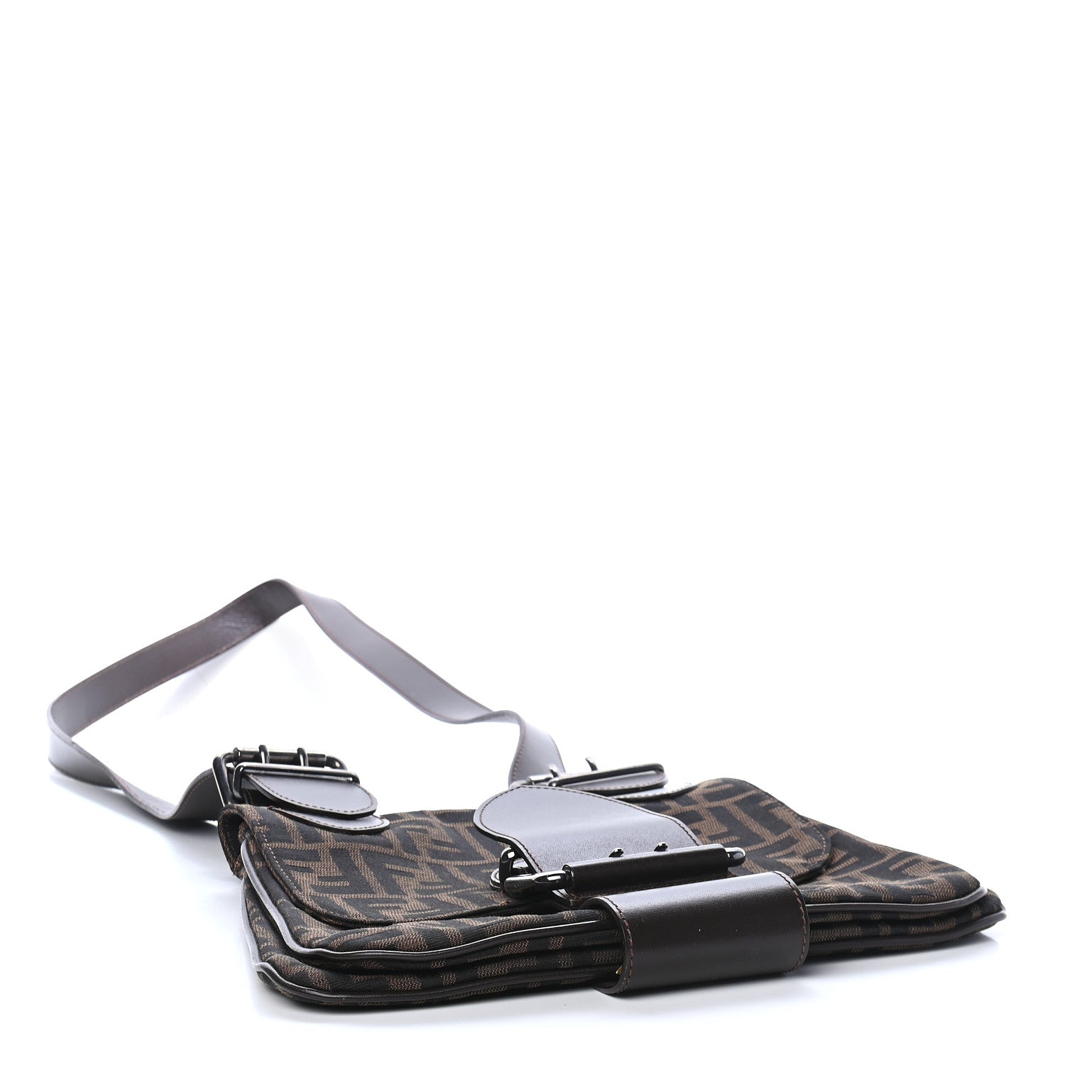 Fendi Zucca Buckle Shoulder Bag Tobacco 3 of 7