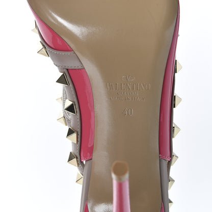 Valentino Garavani Patent Nappa Rockstud Ankle Strap 100mm Pumps 40 Shadow Pink Poudre 8 of 10