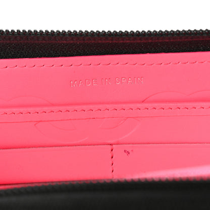 Chanel Calfskin Quilted Cambon Large Gusset Zip Around Wallet Black 7 of 10