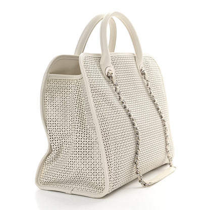 Chanel Calfskin Perforated Up In The Air Tote White 3 of 9
