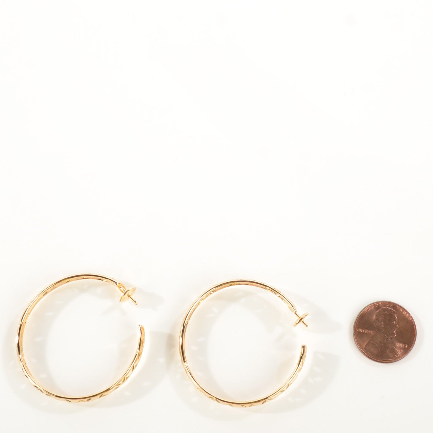 Louis Vuitton 18K Yellow Gold Gallea Hoop Earrings 3 of 9