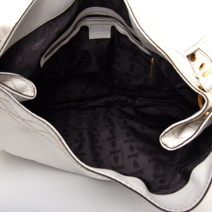 Gucci Calfskin Studded Large Irina Shoulder Bag White 5 of 11