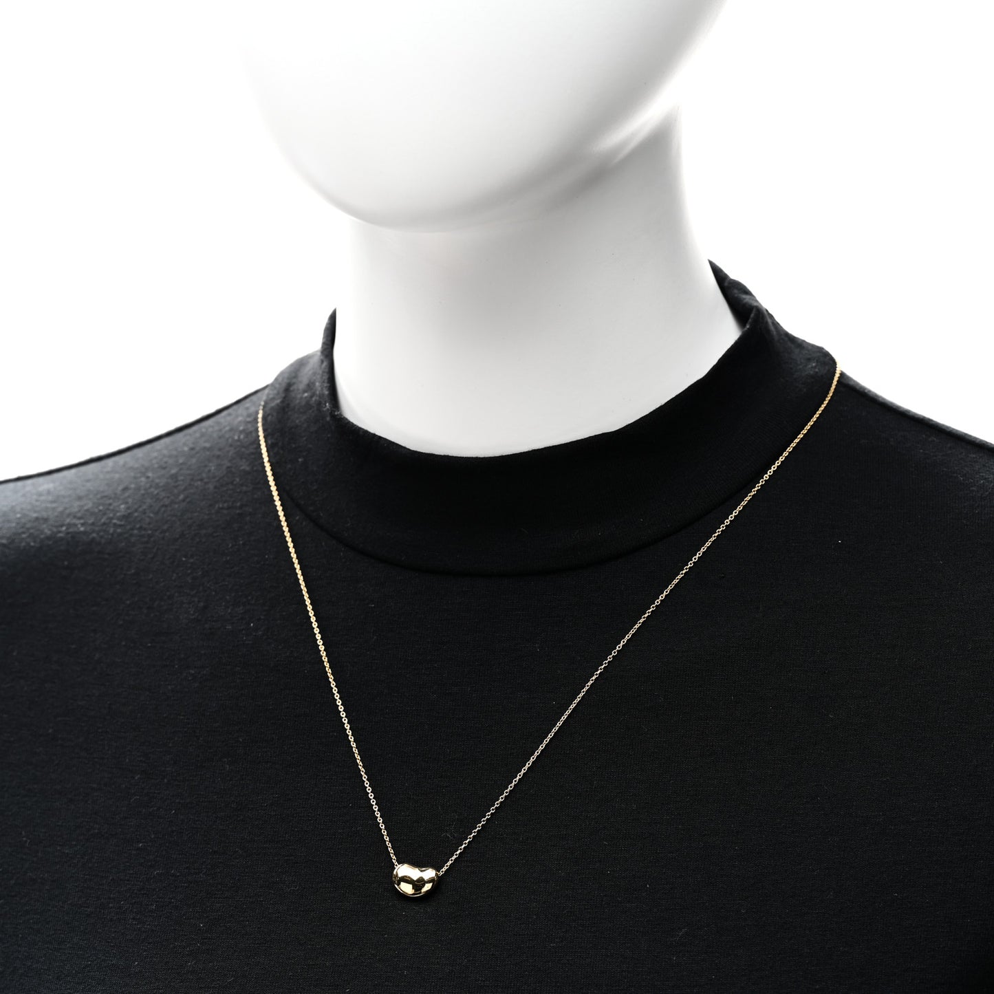 18K Yellow Gold 12mm Elsa Peretti Bean Pendant Necklace