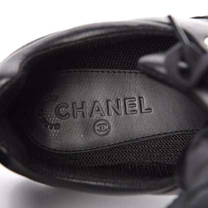 Chanel Calfskin Mens CC Sneakers 44 Black 7 of 9