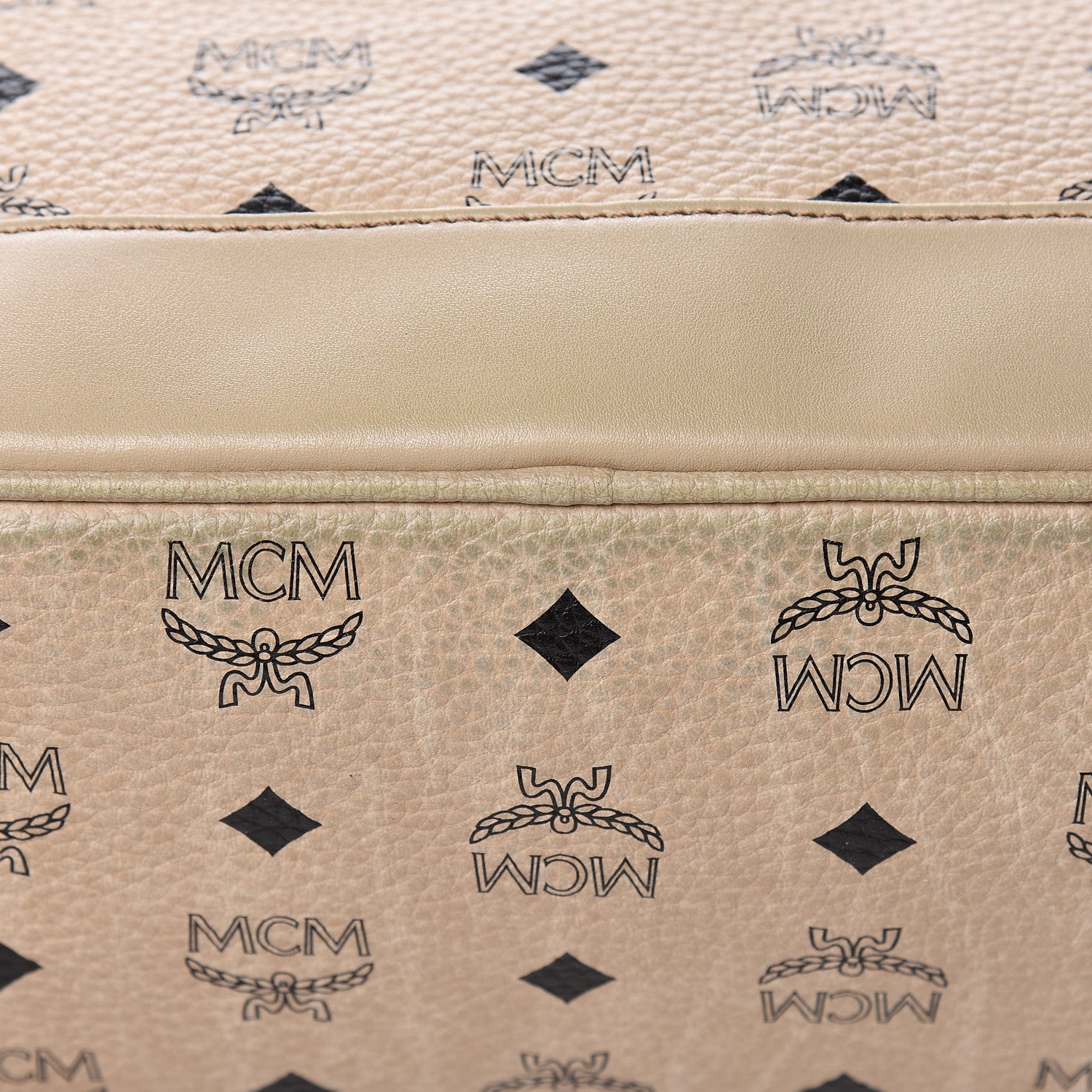 MCM Visetos Medium Studded Stark Backpack Beige 16 of 19