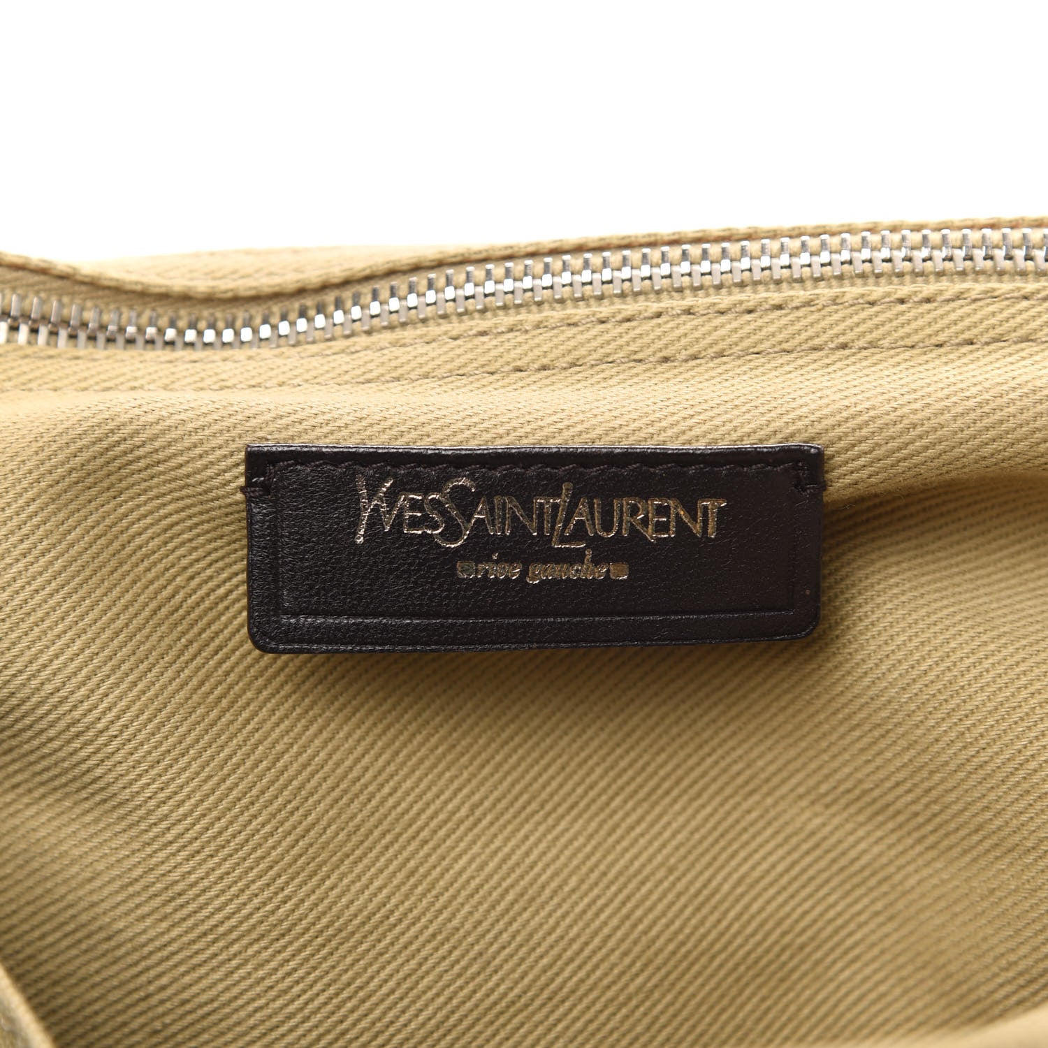 Saint Laurent Calfskin Canvas Large Muse Two Green Beige 6 of 12