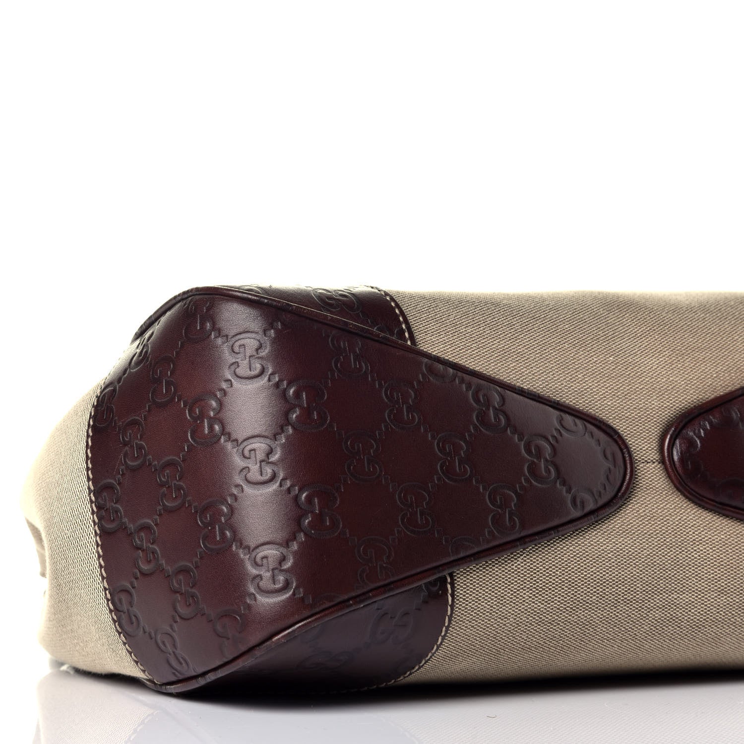 Gucci Canvas Guccissima Wooden Handle Shoulder Bag Brown 8 of 10