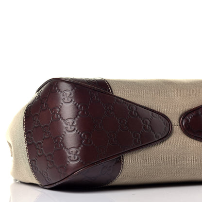 Gucci Canvas Guccissima Wooden Handle Shoulder Bag Brown 8 of 10