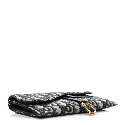 Christian Dior Oblique Saddle Chain Long Wallet Blue 4 of 10