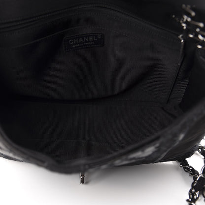 Chanel Tweed Patchwork Jumbo Single Flap Black 6 of 11