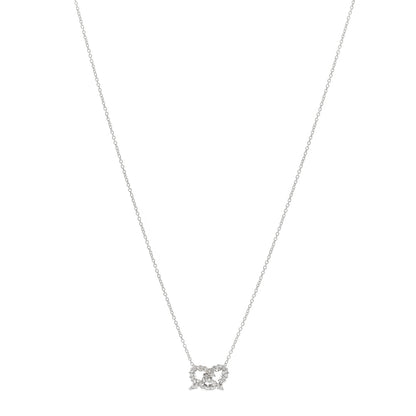 Roberto Coin 18K White Gold Diamond Tiny Treasures Pretzel Pendant Necklace 1 of 3
