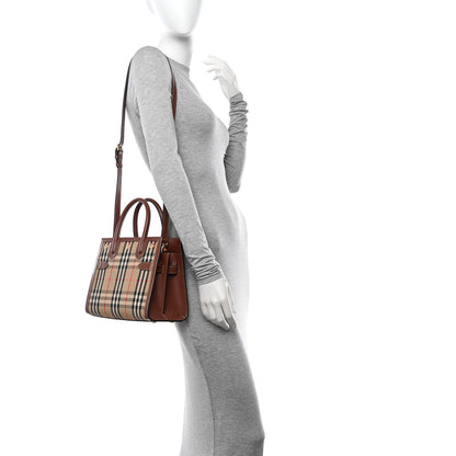 Burberry Calfskin Vintage Check Mini Two Handle Title Bag Archive Beige 2 of 10