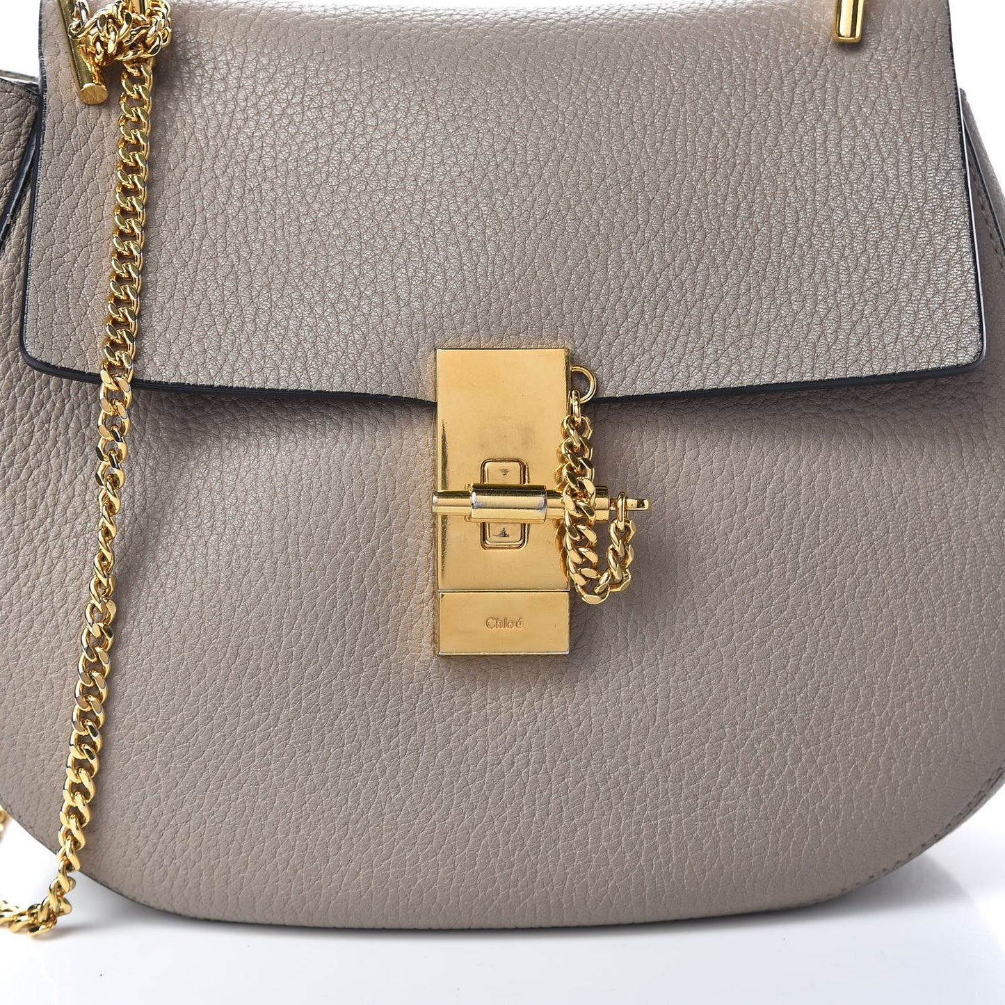 Grained Lambskin Drew Shoulder Bag Motty Grey