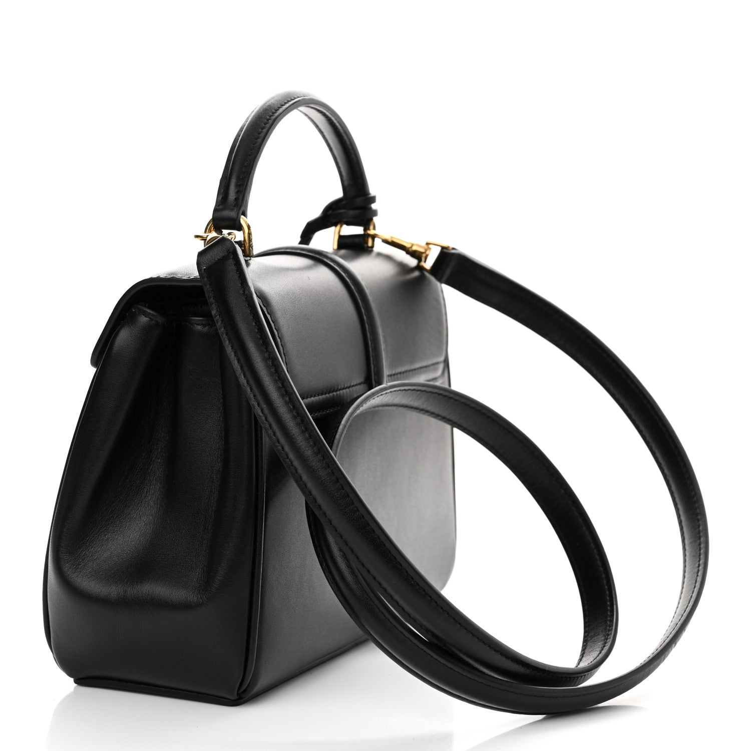 Celine Satinated Calfskin Mini 16 Top Handle Bag Black 3 of 11