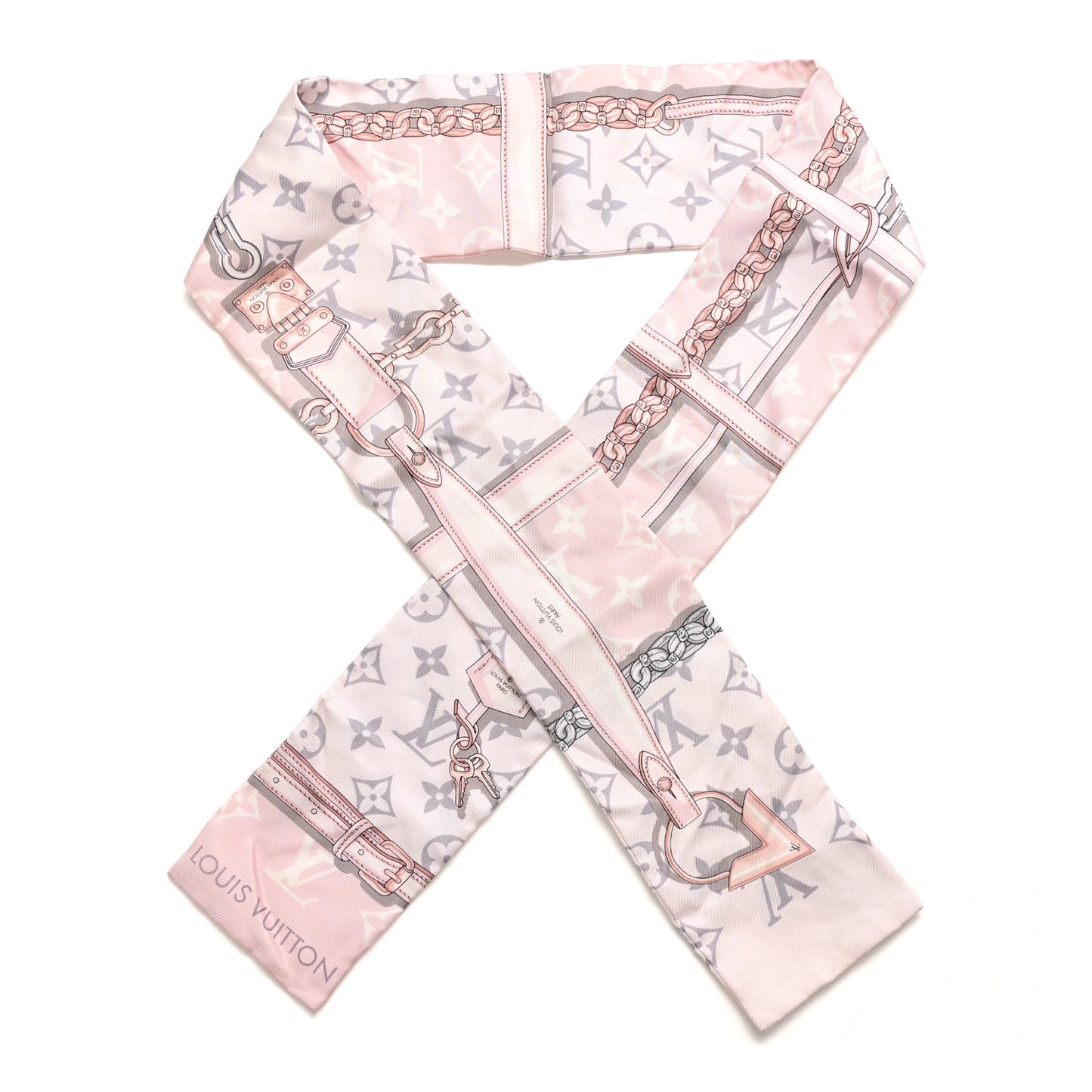 Silk Monogram Confidential Bandeau Light Pink Porcelain Rose Beige Ebony