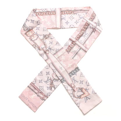 Louis Vuitton Silk Monogram Confidential Bandeau Light Pink Porcelain Rose Beige Ebony 1 of 3