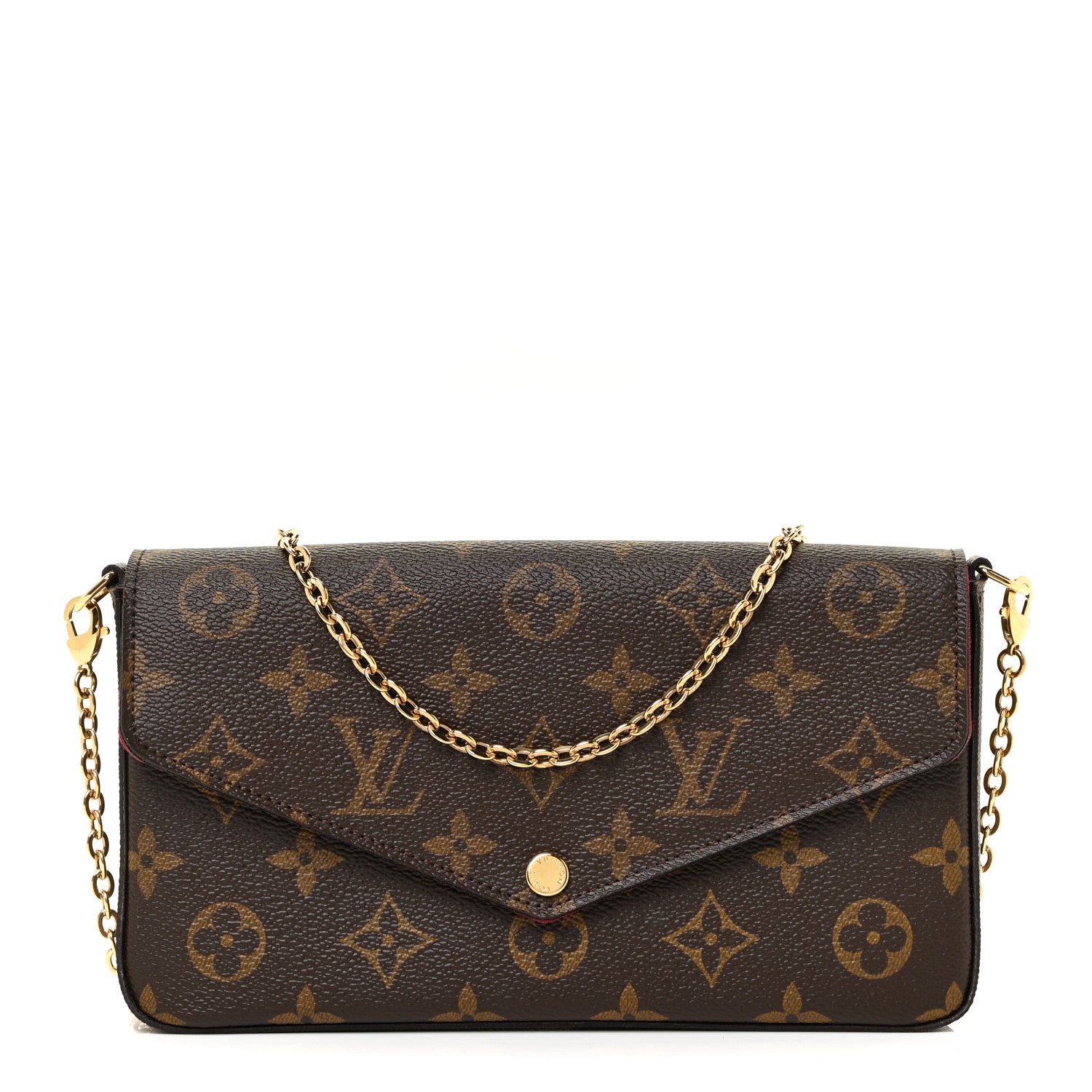 Louis Vuitton Monogram Pochette Felicie Chain Wallet Fuchsia 1 of 11