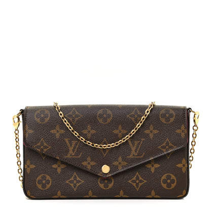 Louis Vuitton Monogram Pochette Felicie Chain Wallet Fuchsia 1 of 11