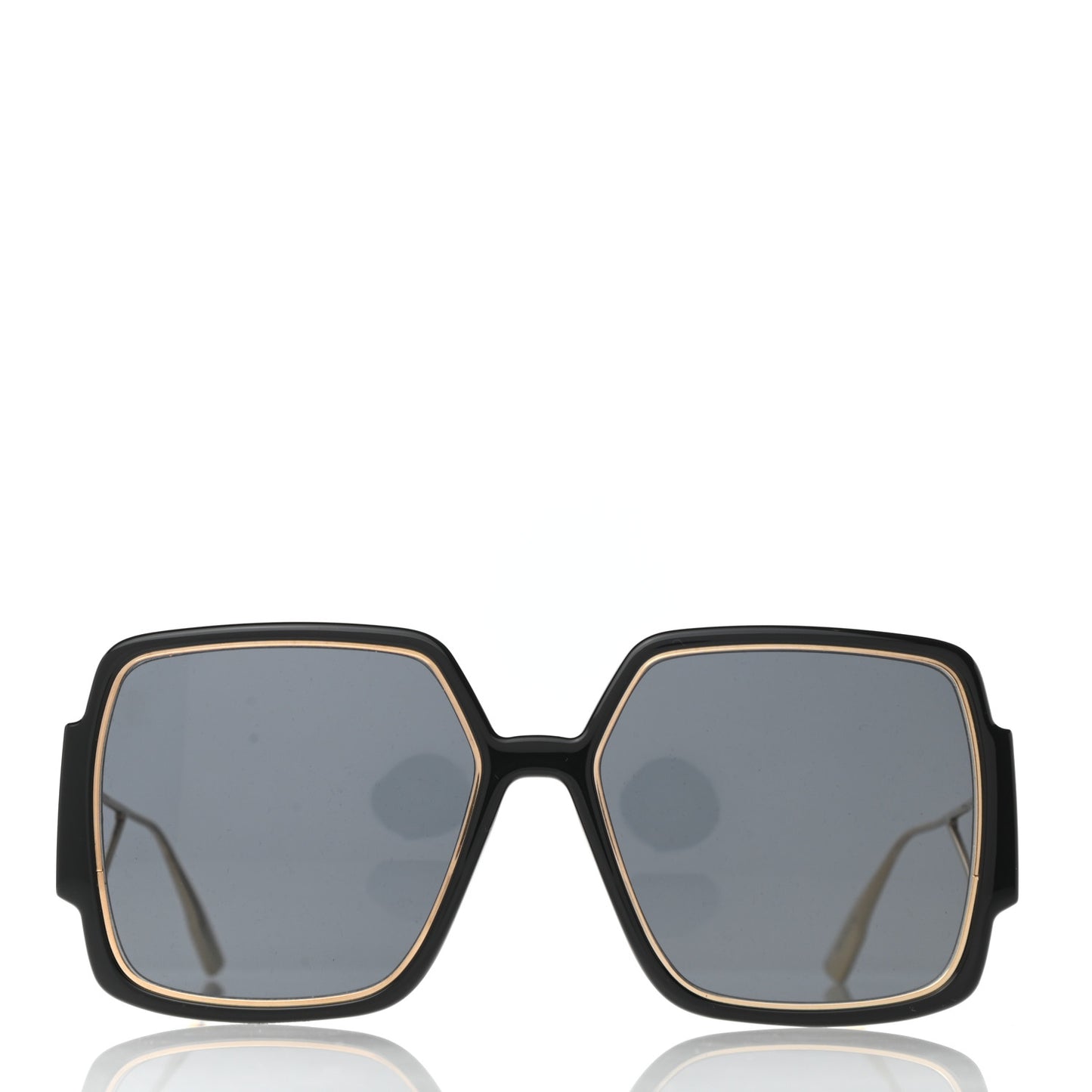 Acetate Square 30 Montaigne 2 Sunglasses Black Gold
