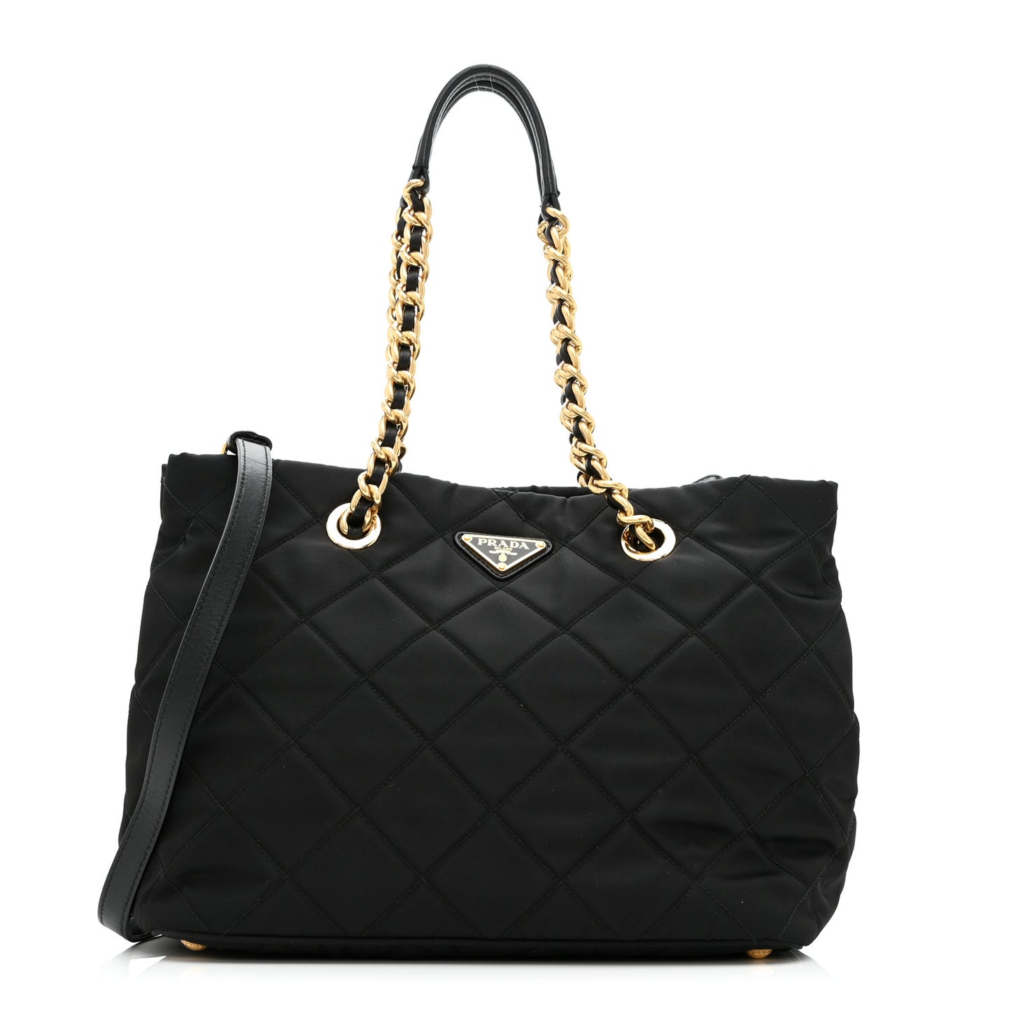 Nylon Tessuto Impuntu Quilted Tote Black