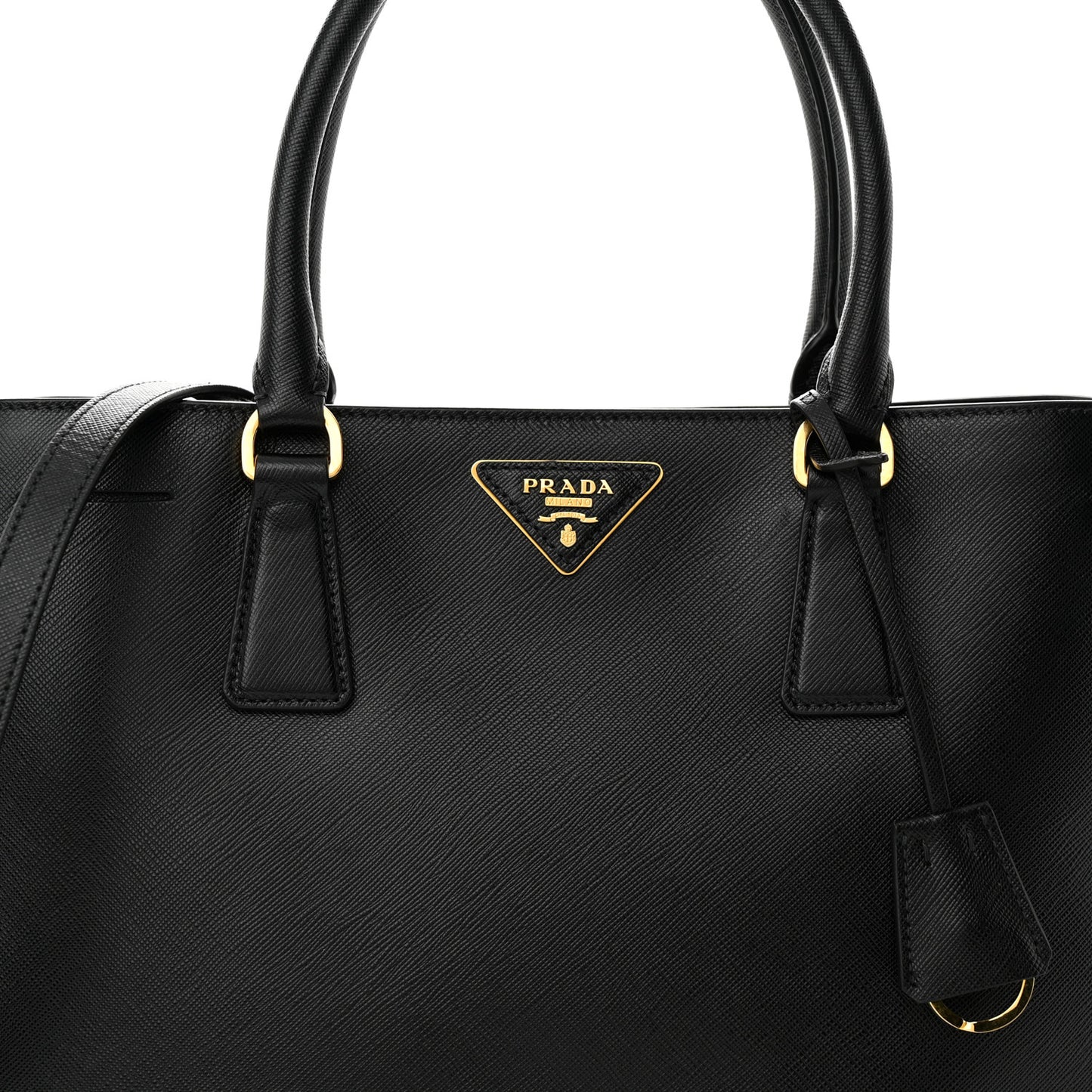 Saffiano Lux Medium Tote Black