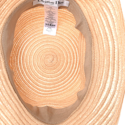 Christian Dior Straw Lage Dioresort Brim Hat 58 Natural 6 of 7
