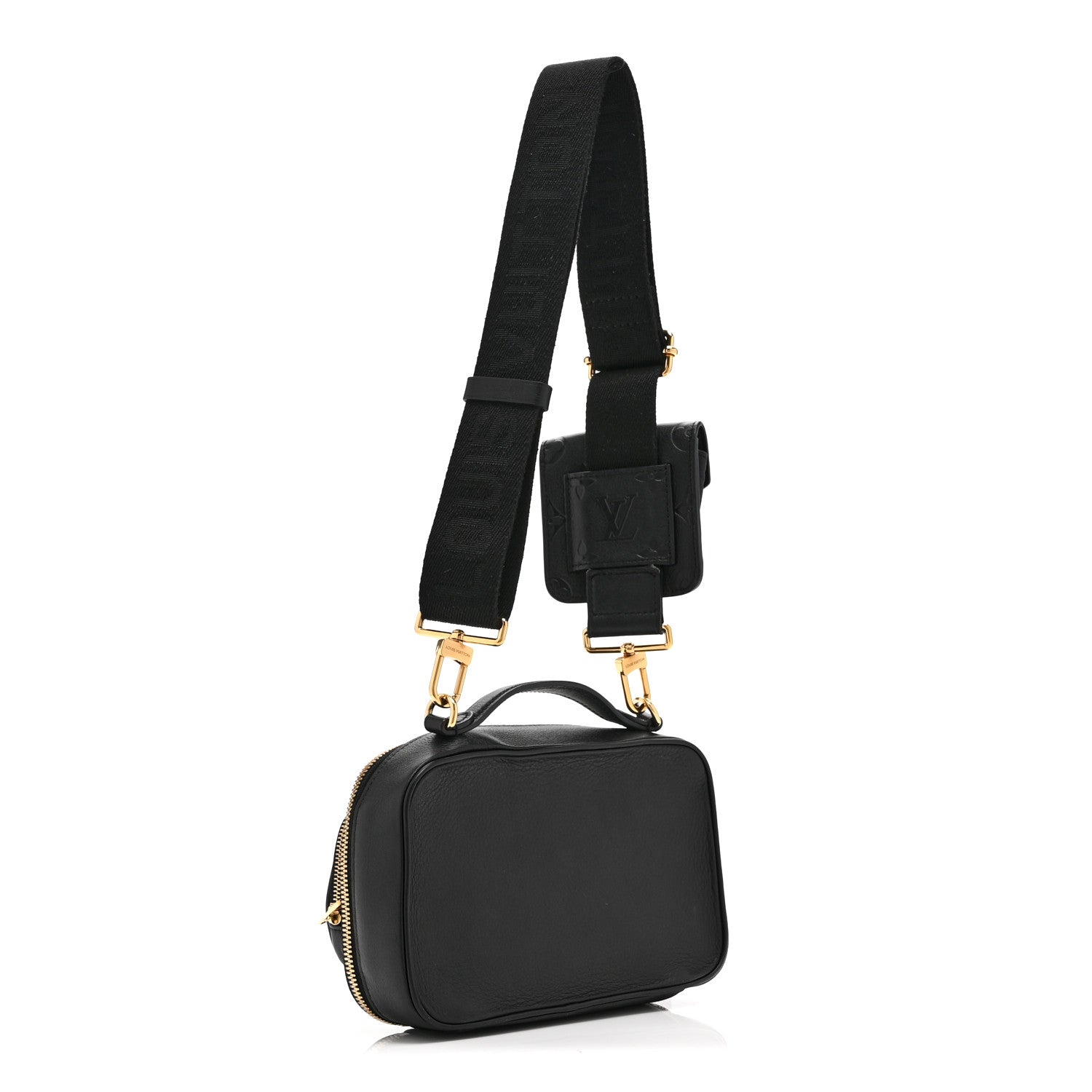 Louis Vuitton Calfskin Monogram Embossed Utility Crossbody Black 3 of 9
