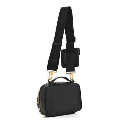Louis Vuitton Calfskin Monogram Embossed Utility Crossbody Black 3 of 9