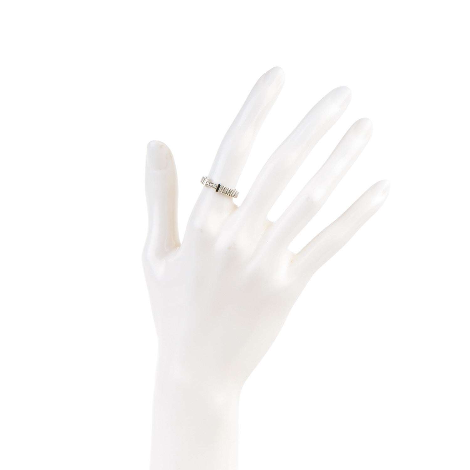 Tiffany Sterling Silver Diamond Narrow Somerset Ring 49 5 2 of 4