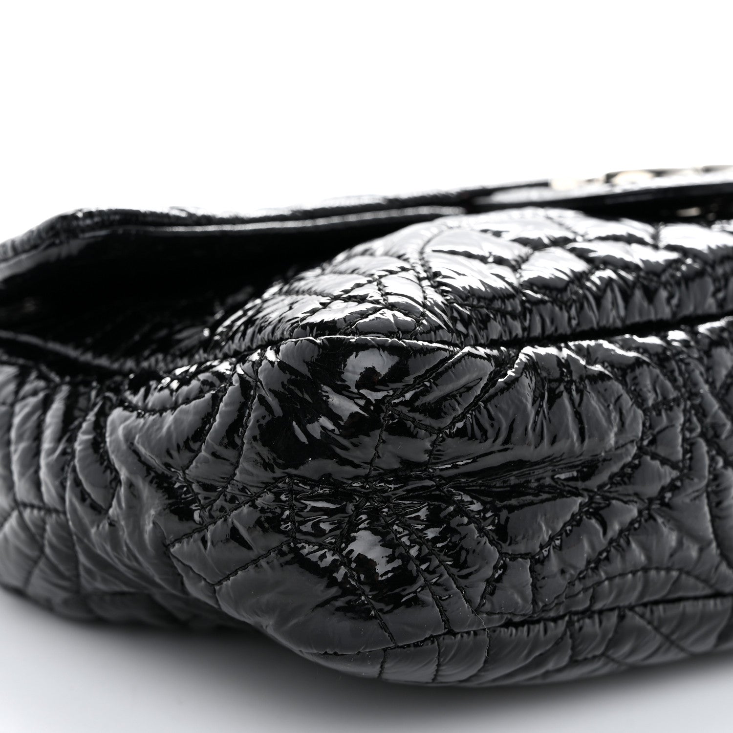 Chanel Vinyl Graphic Edge Flap Black 9 of 12