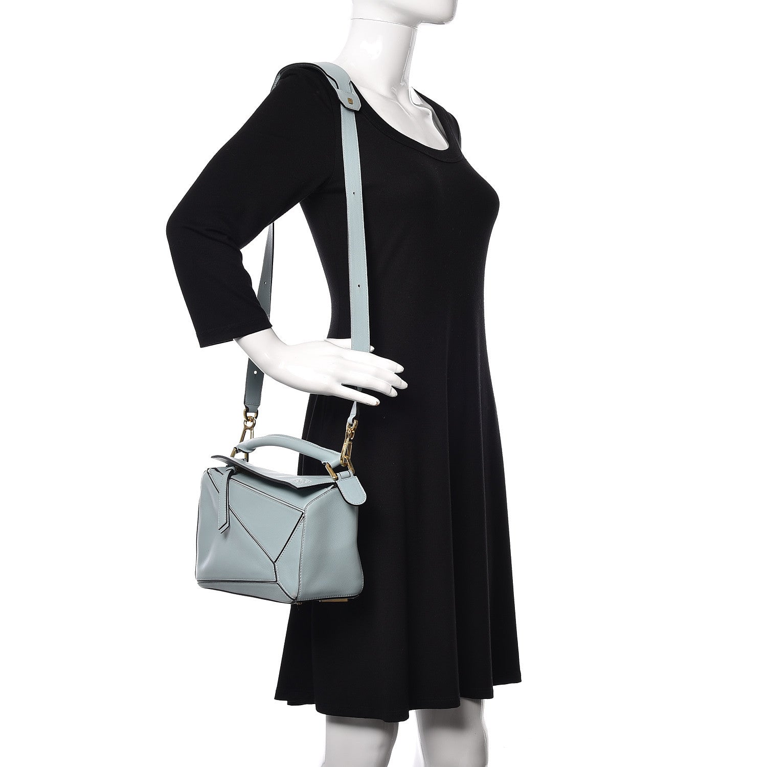 Loewe Calfskin Small Puzzle Bag Light Blue 2 of 15