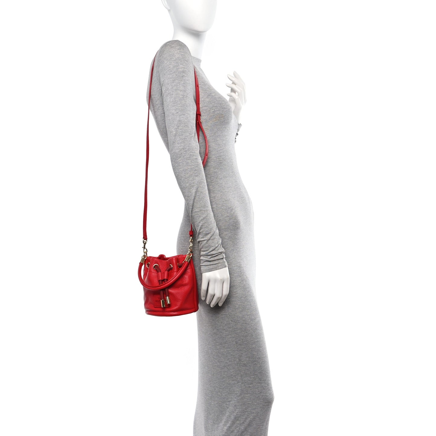 Grained Calfskin The Mini Bucket Bag True Red