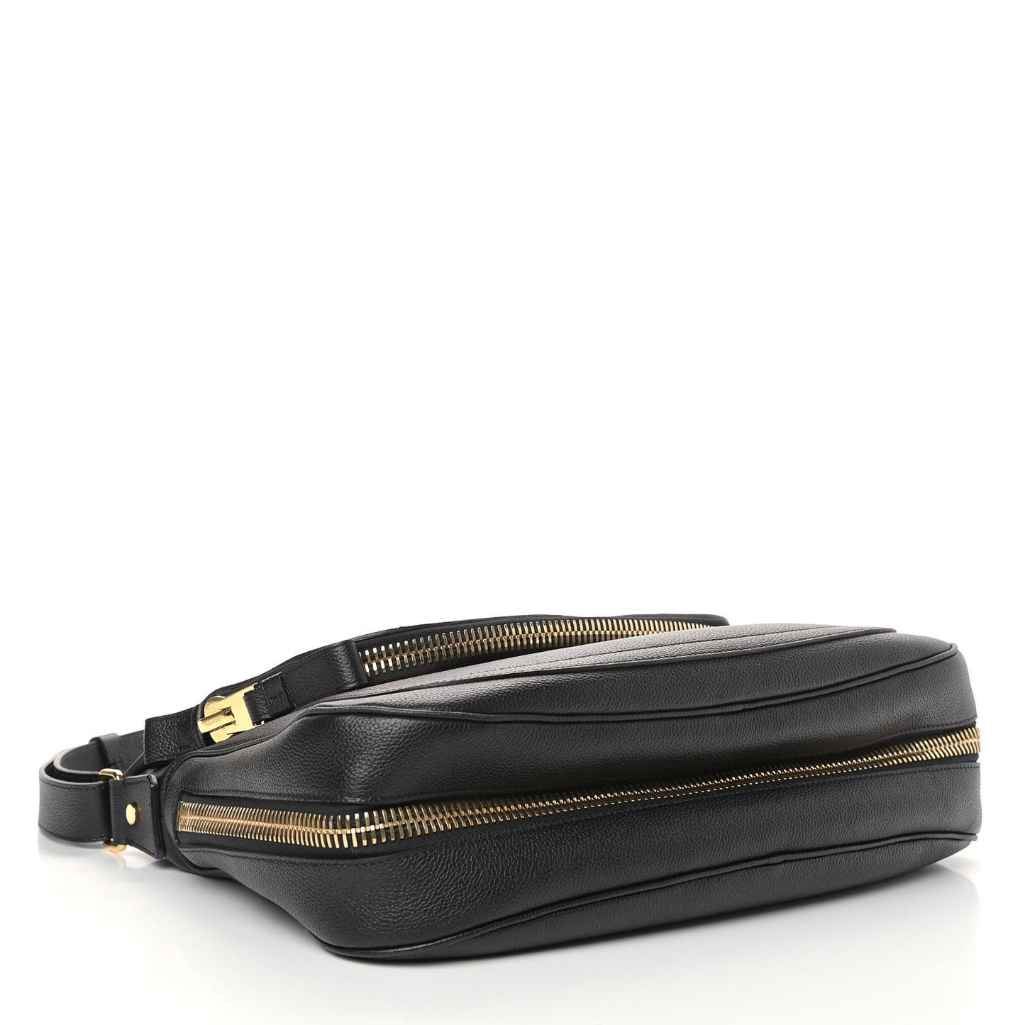 Grained Calfskin Large Jennifer Crossbody Bag Black
