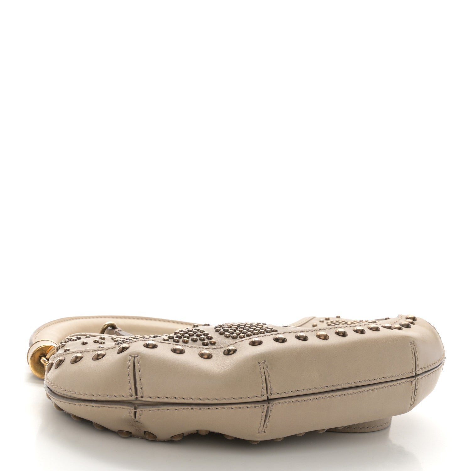 Burberry Calfskin Heart Studded Shoulder Bag Beige 4 of 15