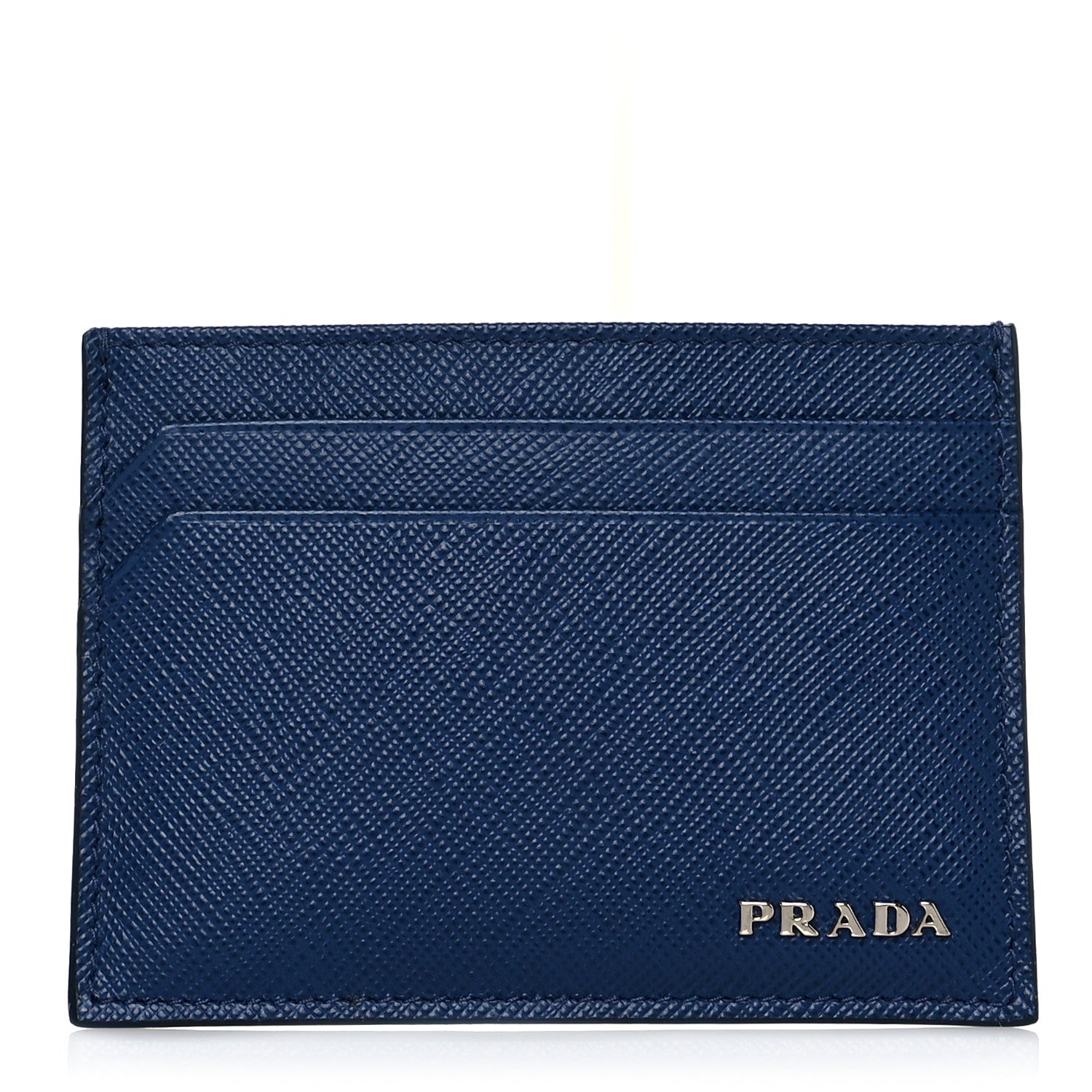 Prada Saffiano Card Holder Bleuette 1 of 11